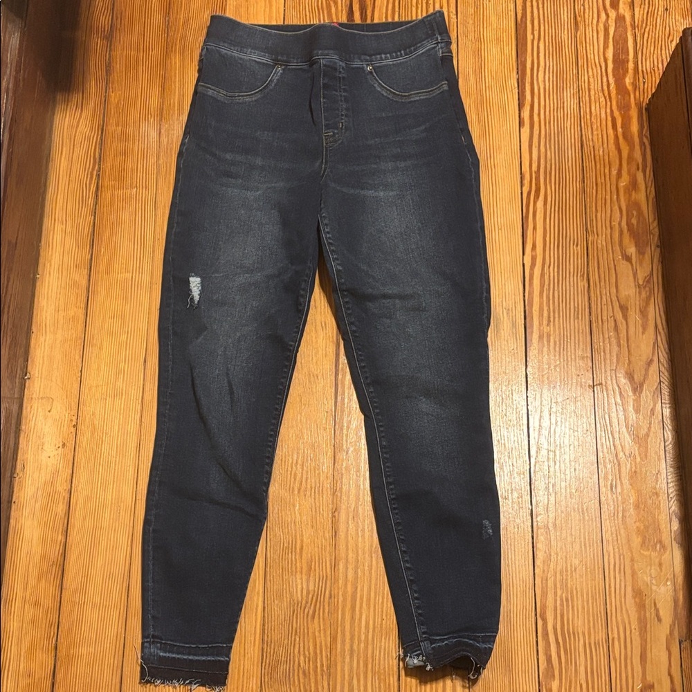 Spanx Dark Blue distressed Jeggings Jean leggings small size S/P